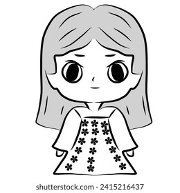 Niñas en varios caracteres, vector.