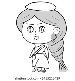 Niñas en varios caracteres, vector.