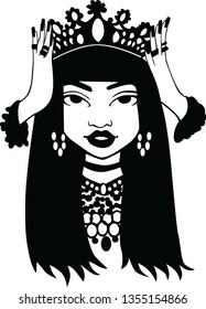 girls vector black