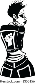 girls vector black