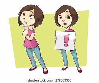 Girls - vector drawing
