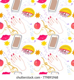 Girls vector pattern