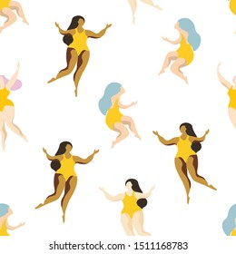 girls vector seamless pattern. Concept for print, web design, cards, wallpapers, textile 