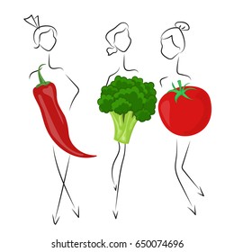 Girls and vegetables