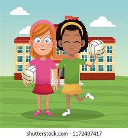 Girls voleyball school team