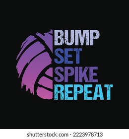 Girls Volleyball Bump Set Spike Repeat Blue Purple Teen svg cutting files svg