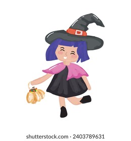 girls wearing witch costume flying broom