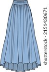 GIRLS AND WOMEN BOTTOM WEAR LONG SKIRT VECTOR ILLUSTRATION