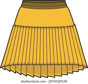 GIRLS AND WOMEN BOTTOM WEAR SKIRT VECTOR ILLUSTRATION