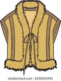GIRLS AND WOMEN WEAR BORG FELEECE VEST VECTOR