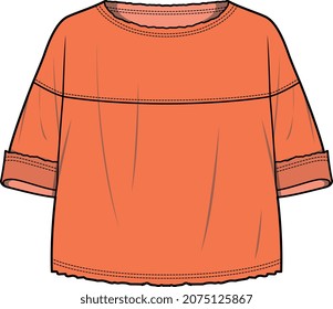 GIRLS AND WOMEN WEAR KNIT AND SWEAT TOPS VECTOR