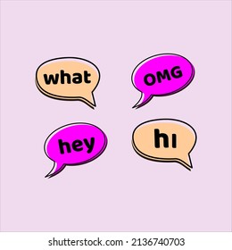 Girly Comic Speech Bubble Talk Collection