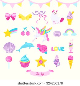 Girly Design Element Vector Design Illustration