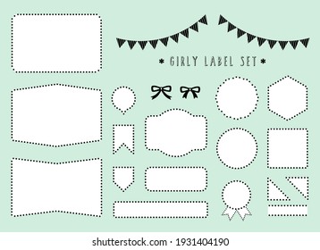 girly  dot label material set