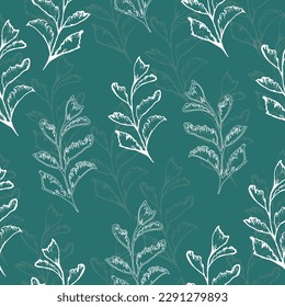 Girly floral pattern background. Seamless repeat pattern design textured abstract pretty flowers with outlines vector illustration for fashion fabric and background