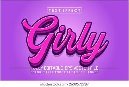 Girly font Text effect editable