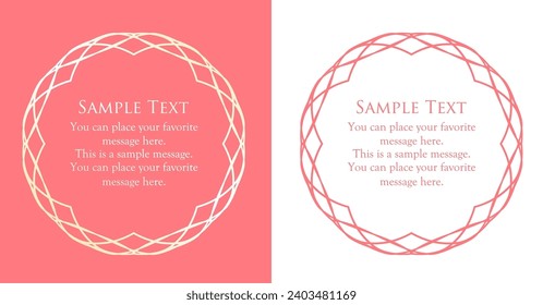 A girly frame design inspired by spring. Antique or vintage style decoration. Heading and border design set