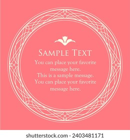 A girly frame design inspired by spring. Antique or vintage style decoration. Heading and border design set