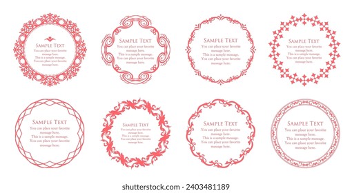 A girly frame design inspired by spring. Antique or vintage style decoration. Heading and border design set