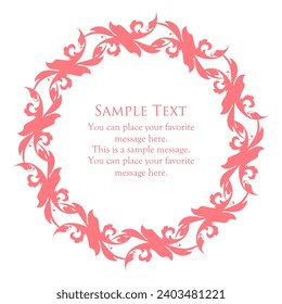 A girly frame design inspired by spring. Antique or vintage style decoration. Heading and border design set