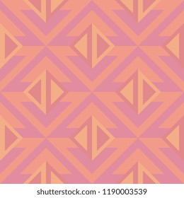 Girly geometric abstract seamless pattern multicolor background with pinky colors. Vector illustration for fashion wrapping and textile print.
