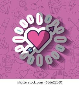 girly icon over background image 