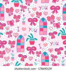 Girly I love you seamless pattern