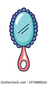 girly mirror on white background