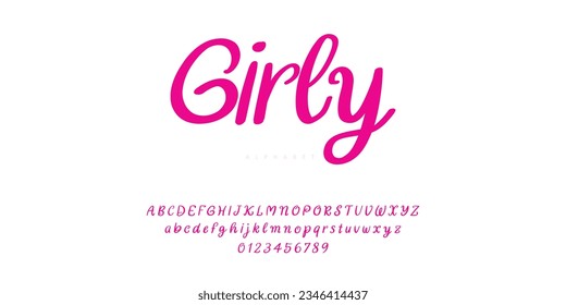 Girly Pink Logo Alphabet Font