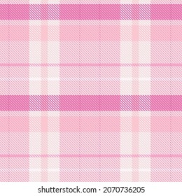 Patrón vectorial de chapa rosada sin costura. Fondo del verificador de color brillante de Gingham. Tejidos por todas partes. 