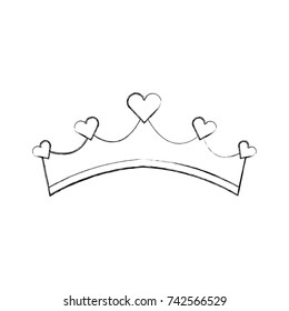 girly princess royalty crown with heart jewels