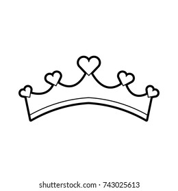 girly princess royalty crown with heart jewels