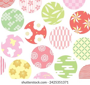 Girly retro pink Japanese pattern