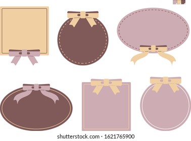 Girly Ribbon Frame, Elegant Card Set