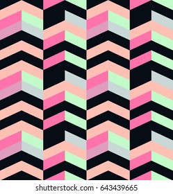Girly seamless pattern background, fresh, colorful and super bright. Colors shades: pink, orange, fuchsia, green, aquamarine, light blue, black, white, liliac.