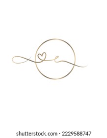 A girly shape and a love theme with a heart-shaped tail letter E vector logo template