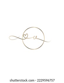 A girly shape and a love theme with a heart-shaped tail letter V vector logo template