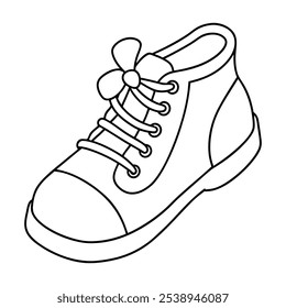 Girly Shoes Outline Coloring Page – Stylish Line Art Illustration on White Background.