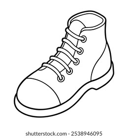 Girly Shoes Outline Coloring Page – Stylish Line Art Illustration on White Background.