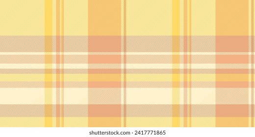 Girly tartan pattern vector, designer textile check plaid. Golf texture seamless background fabric in orange and light color.