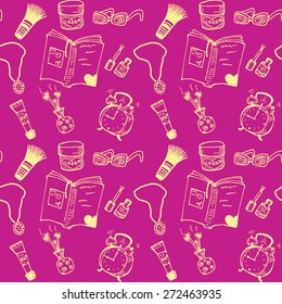 Girly things seamless pattern