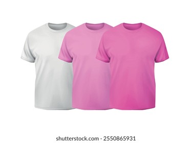 
Girly white and pink t-shirt mockup. Cotton t-shirt casual clothes.