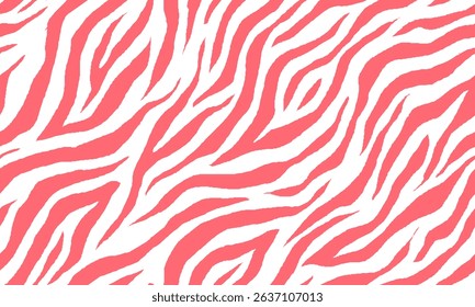girly zebra seamless pattern. pink stripped background. abstract organic pattern. vector background for fabric design, wrapping paper, textile and wallpaper.