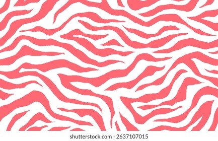 girly zebra seamless pattern. pink stripped background. abstract organic pattern. vector background for fabric design, wrapping paper, textile and wallpaper.