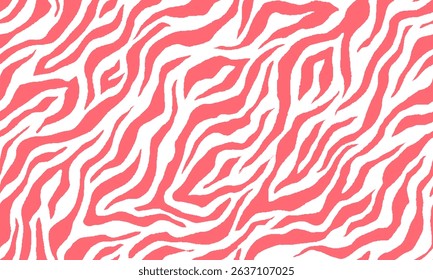 girly zebra seamless pattern. pink stripped background. abstract organic pattern. vector background for fabric design, wrapping paper, textile and wallpaper.
