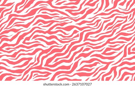 girly zebra seamless pattern. pink stripped background. abstract organic pattern. vector background for fabric design, wrapping paper, textile and wallpaper.