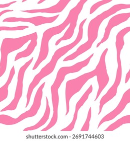 padrão sem emenda de zebra feminina. fundo listrado rosa. padrão orgânico abstrato. fundo vetorial para impressão de tecido, papel de embrulho, têxtil e papel de parede.