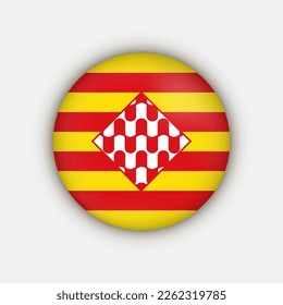 Bandera de Girona, provincias de España. Ilustración vectorial.