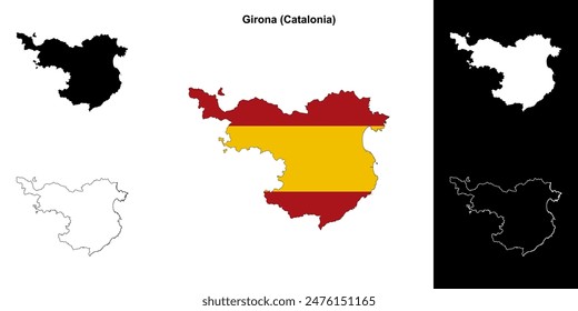 Conjunto de mapas esquemáticos de la provincia de Girona