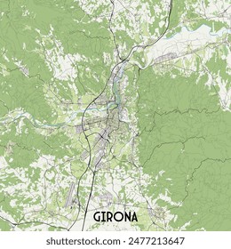 Girona,  Spain map poster art